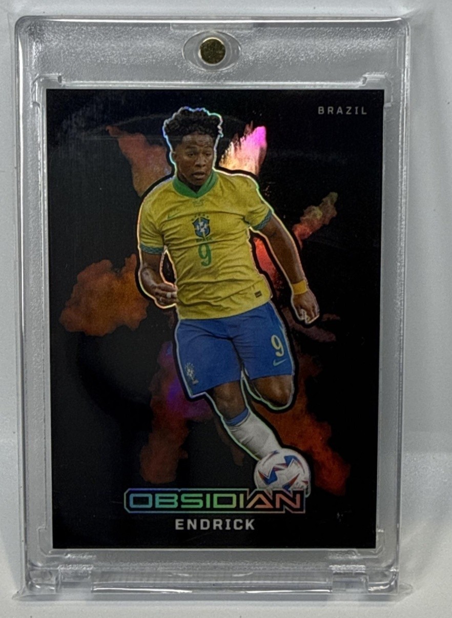 Endrick #4 Soccer Cards 2024 Panini Obsidian Black Color Blast trading card — raw and PSA graded price guide