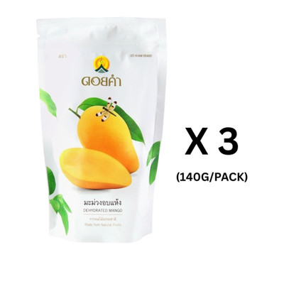 DOI KHAM Royal Project Thai Mango 3er Pack je 140g natürliche Trockenfrüchte