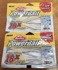 Lot Of 2. Berkley 5" Power Jerk Shad Fluke. 10 Per Pack. White Pearl