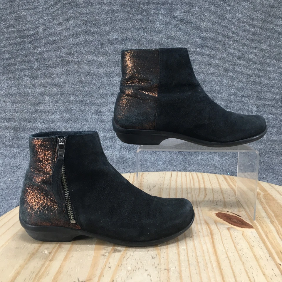 Dansko Boots Womens 36 Otis Casual Side Zip Ankle Bootie Black Suede Leather - Image 2 of 4