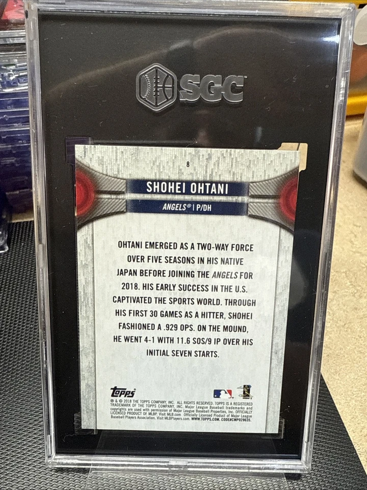 Shohei Ohtani 2018 Topps National Baseball Card Day RC #8 SGC 8 - Image 2 of 2