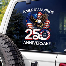 5Pcs USA 250Th Anniversary Stickers, 1776-2026 American Flag Eagle Decals, Water