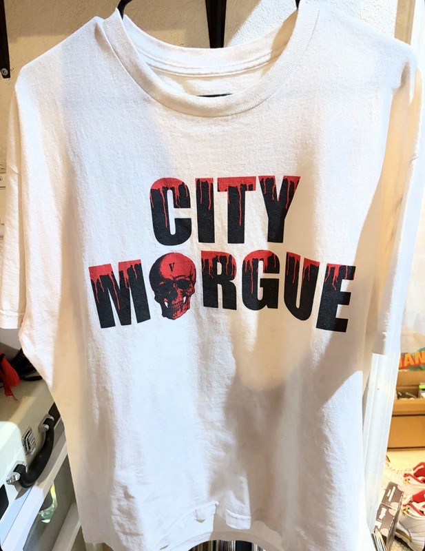 Vlone x City Morgue T-Shirt Men's Size XL White Graphic Double Sided Dogs