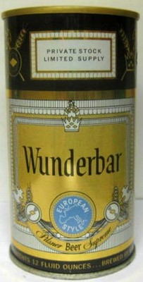 WUNDERBAR BEER ss Pull Tab CAN w/ BATTLE AX & GRAINS, Minneapolis MINNESOTA 1962