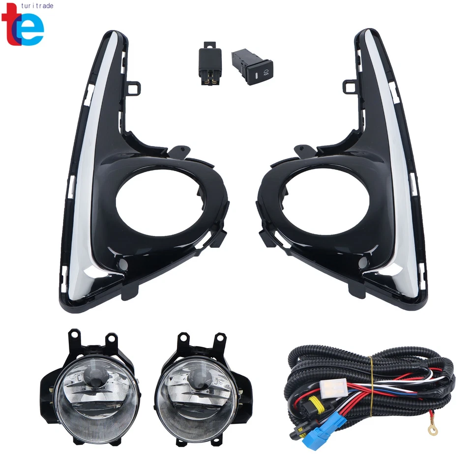 For Toyota Yaris Hatchback 2018 2019 2020 Fog Lights Pair Lamps w/Chrome Bezel - Image 3 of 4