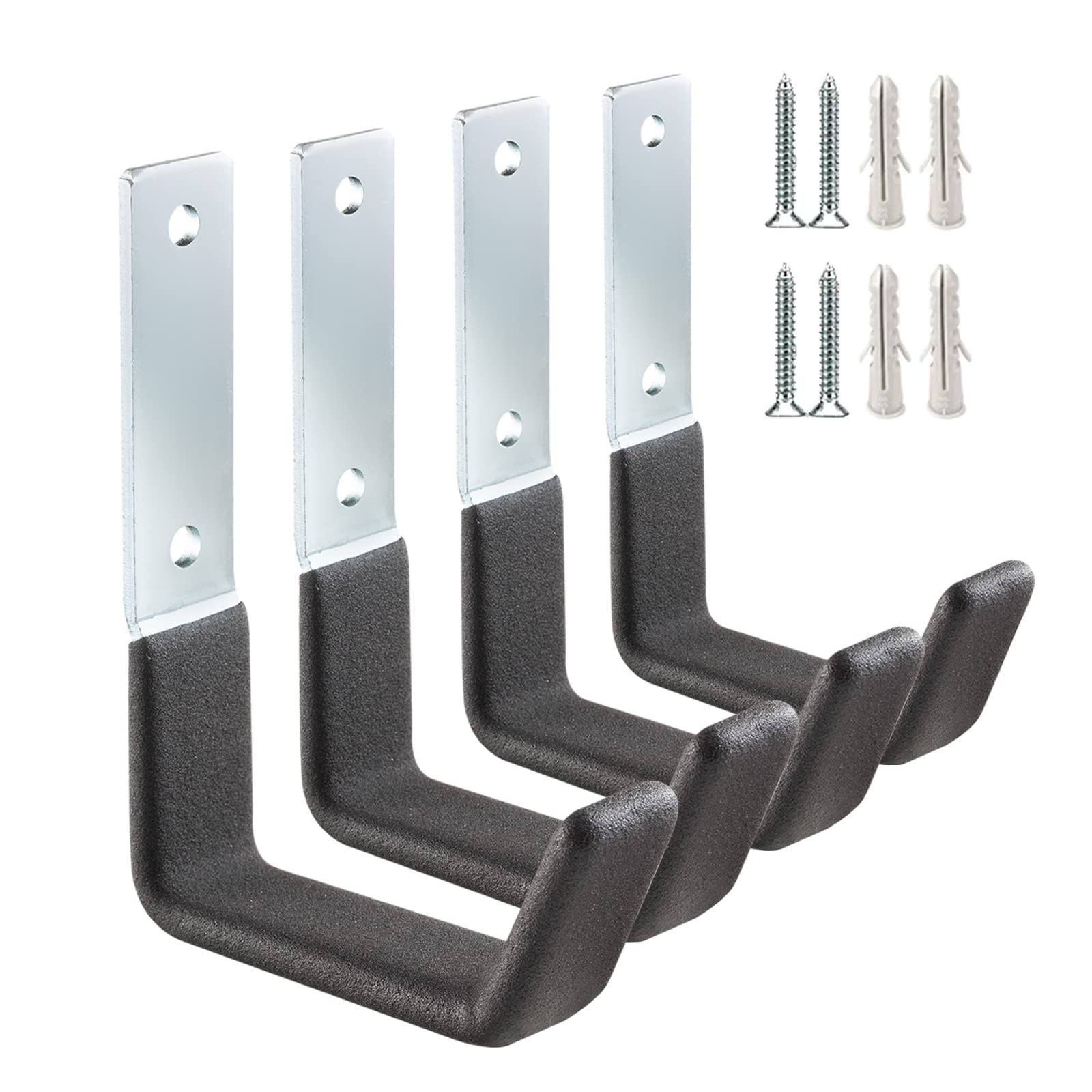 Heavy Duty Steel Wall Mount Hooks - Garage & Garden Tool Organizer, Hose Hang...
