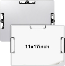 2 Pcs 11X17 Aluminum Clipboard Three Clip Tough Extra Large Clipboard 11X17 Draw
