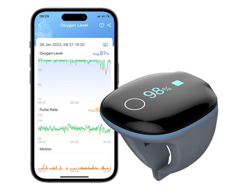 Wellue 02Ring-S Oxygen Monitor With Vibration Reminder Bluetooth Pulse Oximeter