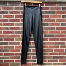 Black Faux Leather High Rise Fitted Leggings Pants