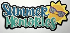 Summer Memories Scrapbook Title 3D Paper Piecing Die Cut Vacation Beach Travel