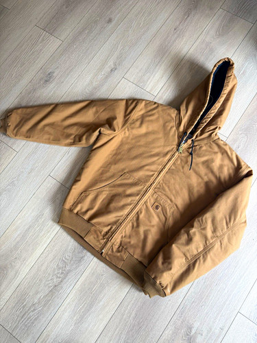 Carhartt Brown Hooded Quilted Lined Full Zip Jacket Men’s Loose Fit