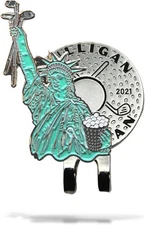 NY Liberty Statue Golf Ball Marker + 1 Count (Pack of 1), Metal Nickel 