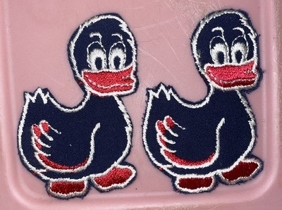Large Embroidered Duckie Duck Patch  2.25  x 3.5   Lot Of 2 Vintage