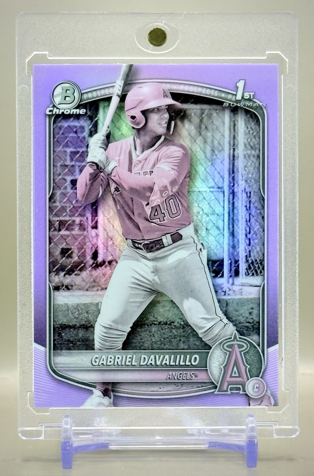 Gabriel Davalillo 2025 1st Bowman Chrome #BCP-178 Pearl Refractor SSP! - Angels