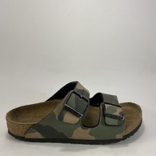Birkenstock Arizona Sandals Kids Size 33/US 2-2.5 Green Camo Birko-Flor Slides