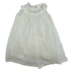 Doen Women Dress Babydoll Sheer Lace Mesh White Sample Small