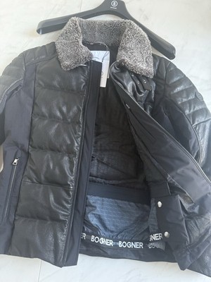 Bogner Ski Winter Jacke; Leder, Daunen, Fell Gr L; OP 3500 ; Neu Inkl Etikett