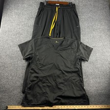 Carhartt Force Scrub Set Womens Black V-Neck Top M Cargo Pants L C12106 C56106