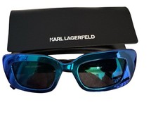 Karl Lagerfeld Women's 50mm Metallic Mirror Blue Black Sunglasses KL6164S-400