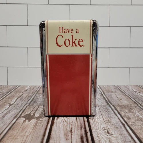 Vintage Coca-Cola “Have A Coke” Metal Napkin Dispenser 1992 Red Diner Decor