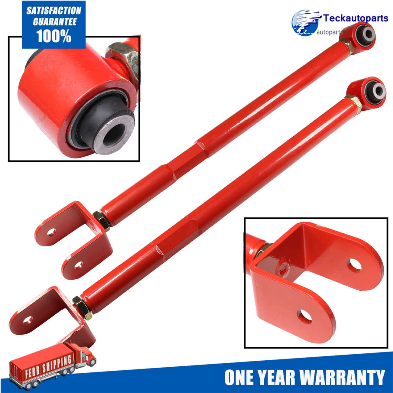 Red Pair Rear Adjustable Lower Camber Control Arms For BMW E36 E46 318 323 325