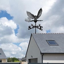 Wetterfahne aus Metall, Hofkunst, Eule, Wetterfahne für Dach, Gehweg,