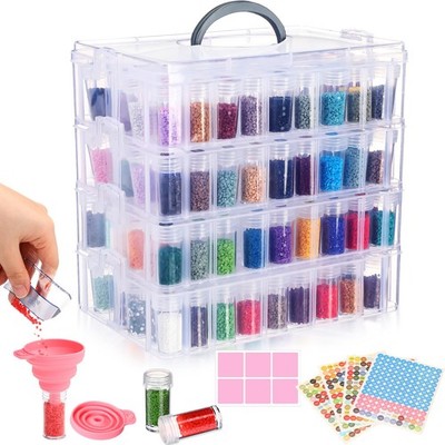 Willinglong 4-Tier 208 Grids Diamond Painting Storage Containers & Accessories