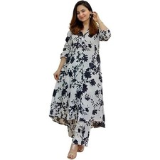 Womens Cotton Printed Co-ord A-line Kurti code 175