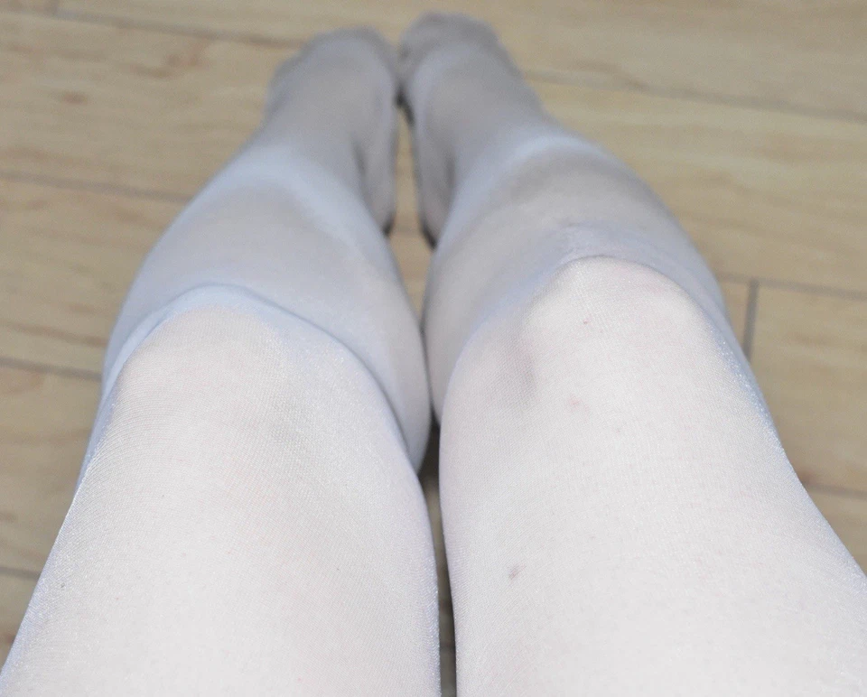 Markenlose Damen transparente nude beige Vintage Overknee Strümpfe Strumpfhose - Bild 3 von 4