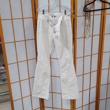 Urban Outfitters Women's White Corduroy Bootcut Pants Button Zip