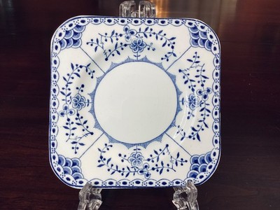 5 x WOOD &SONS STAFFORDSHIRE TELLER IN ''SACHSEN'' BLAU & WEISS MUSTER