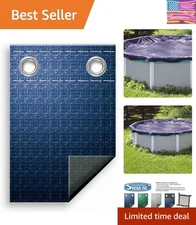 Blue & Black Winter Pool Cover for 21 FT Round Pools – Easy Install!