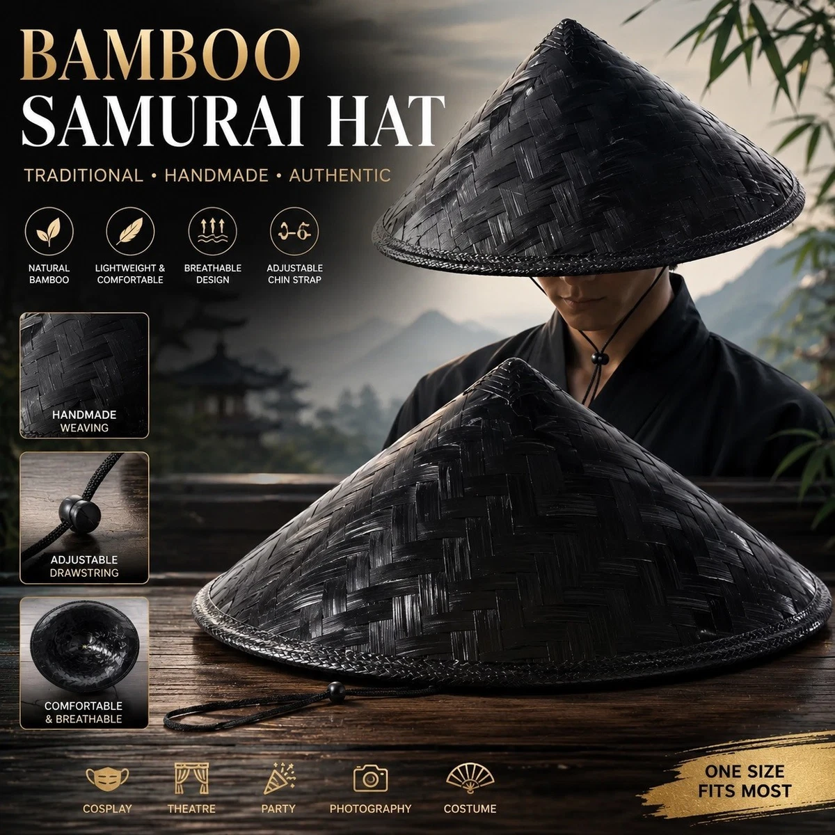 Samurai Hat In Men's Hats for sale | eBay