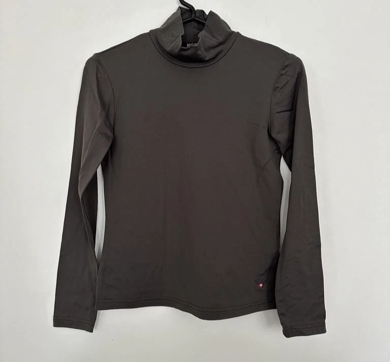 Post Card Italy Fleece Lined Base Layer Top Womens Small Gray Ski Apres