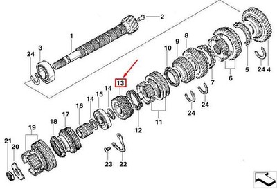Mini Cooper R50, R53 Schaltgetriebe für das 4. Gang 23221036624 1036624 Neue Ech