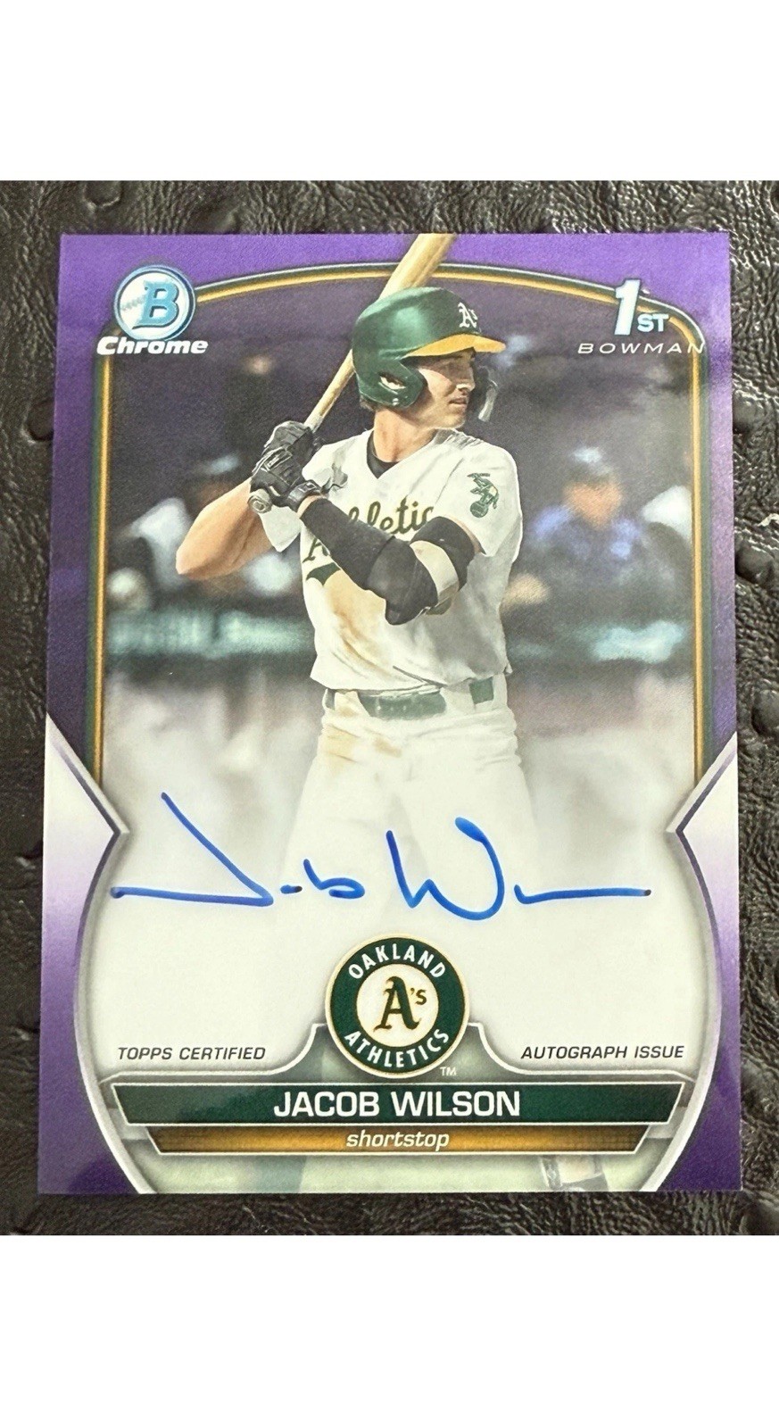 Jacob Wilson 2023 Bowman 1st Chrome Purple RC Auto /250 ROTY All-Star MINT! #