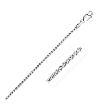 14 Karat Weißgold runde Weizenkette (2,1 mm)