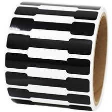 Black Blank Tamper Evident Labels 0.5 x 2.75 Inch Total Clear Stickers - 500