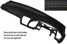 YELLOW STITCH DASH DASHBOARD LEATHER SKIN COVER FITS TOYOTA CELICA GT4 MK5 90-93