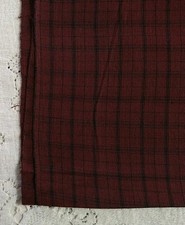 Dark Red Black Plaid Gingham Check Homespun Fabric BTHY 18x44 Cotton