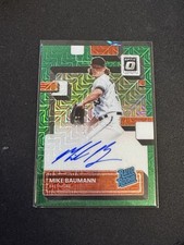 2022 Donruss Optic #RRS-MB Mike Baumann Rated Rookie Signatures Green Mojo #/88