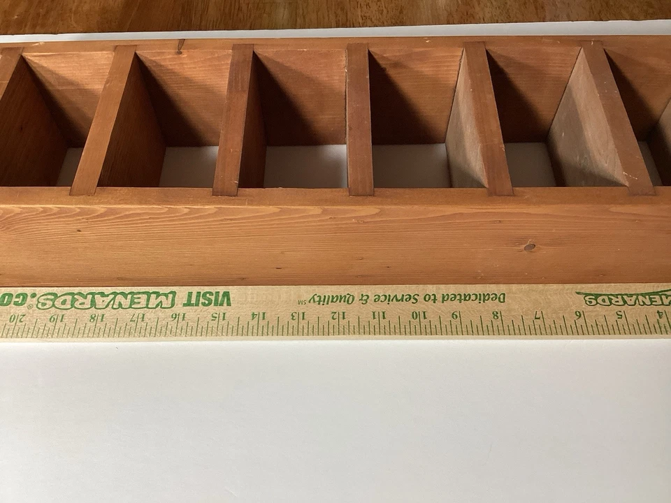 Estante de pared estrecho corazón siete niveles de madera hecho a mano vintage Country Cottagecore Foto 4 de 4