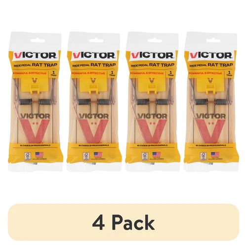 (4 pack) Victor Easy Set Extended Trigger Rat Trap - Wooden Rat Trap - product listing photo