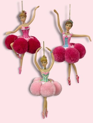 Goodwill Karneval Zirkus Rosa Pompon Ballerina Weihnachtsdeko Aufhänger 18cm NEU