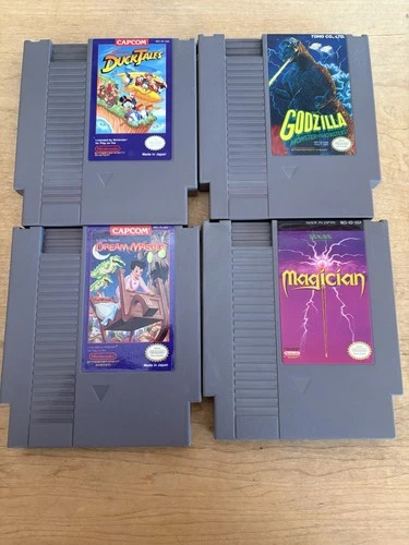 4 Game Lot NES Nintendo Duck Tales, Godzilla, Little Nemo Dream Master, Magician