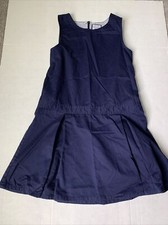 GYMBOREE Girls Navy Blue Jumper dress Play Proof Size 12