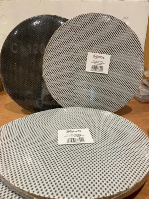 EETOOLS 225mm / 9" Mesh Sanding Discs 10pc Hook & Loop Mesh Sand Paper - 120 Grit