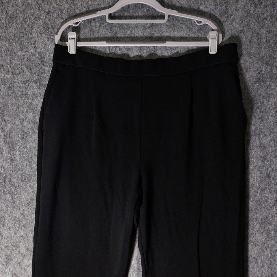 Брюки Ann Taylor XL черные понте вязаные прямые плиссированные для бизнеса офиса карьеры - Изображение 2 из 4