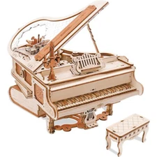 ROKR Magic Piano AMK81 - Elegant 3D Wooden Puzzle with Self-Playing Keys - Antiq