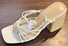 Square Open Toe Strap Block Heels Mules